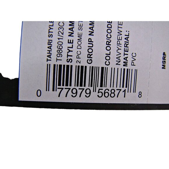 NEW Tahari Womens Navy/Pewter Travel Dome Cosmetic Case Make Up Bag Zip Closure - Picture 4 of 10